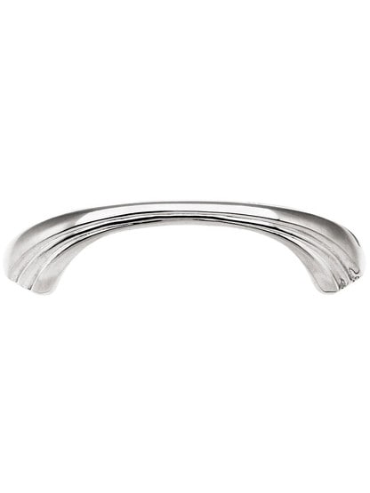 Small Art Deco Pull - 3 inch Center to Center in Polished Nickel.